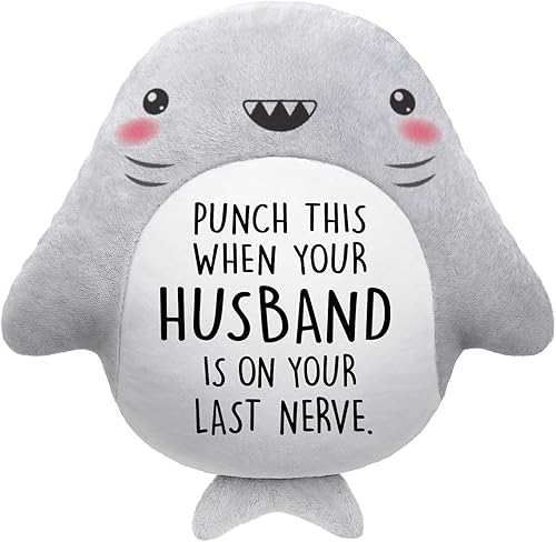 Valentines Day Gifts for Wife- Cute Shark Pillow- Wife Anniversary Birthday Gifts from Husband - Beach Gifts For Wife