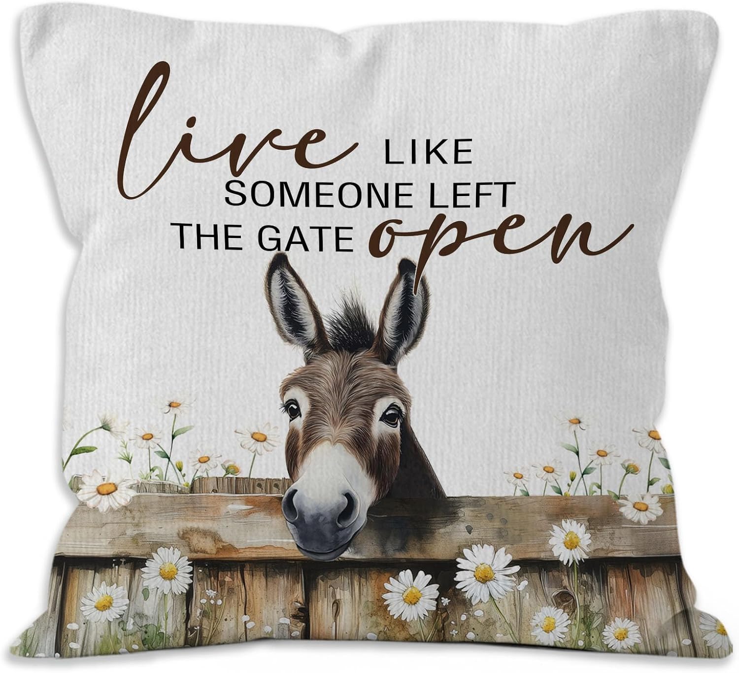 Highland Cow Farmhouse Throw Pillow Covers 18x18, Set of 4, Vintage Rustic Windmill Barn Cornfield Landscape Decorative Pillow Covers for Home