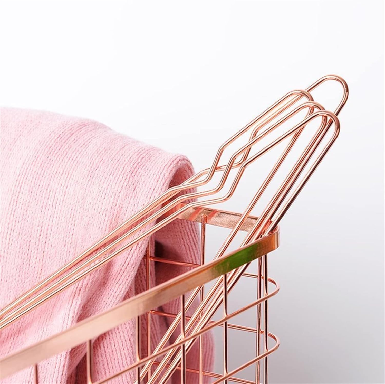 Clothes Hangers 10Pcs Rose Gold Metal Clothes Hangers With Groove Nonslip Coats Hanger For Home Coat Hangers (Color : Gold)