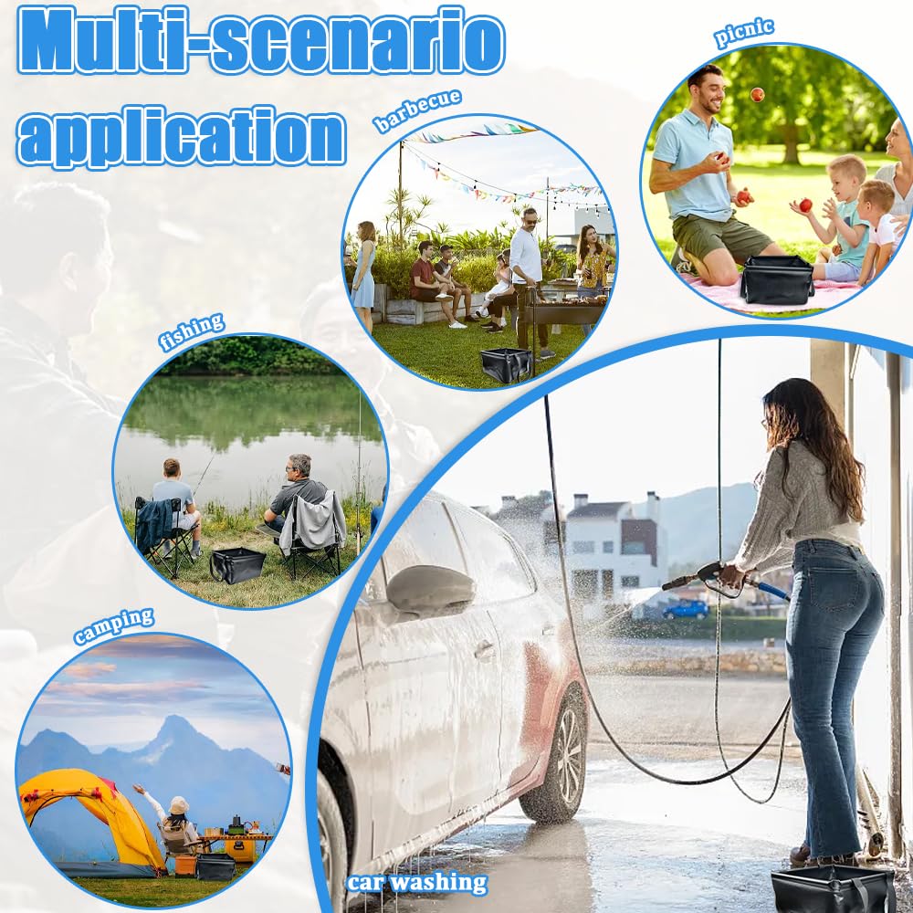 Ciotola Pieghevole da Campeggio 20L Secchio Pieghevole Portatile per Esterni Pesca Viaggi e Giardino Feste