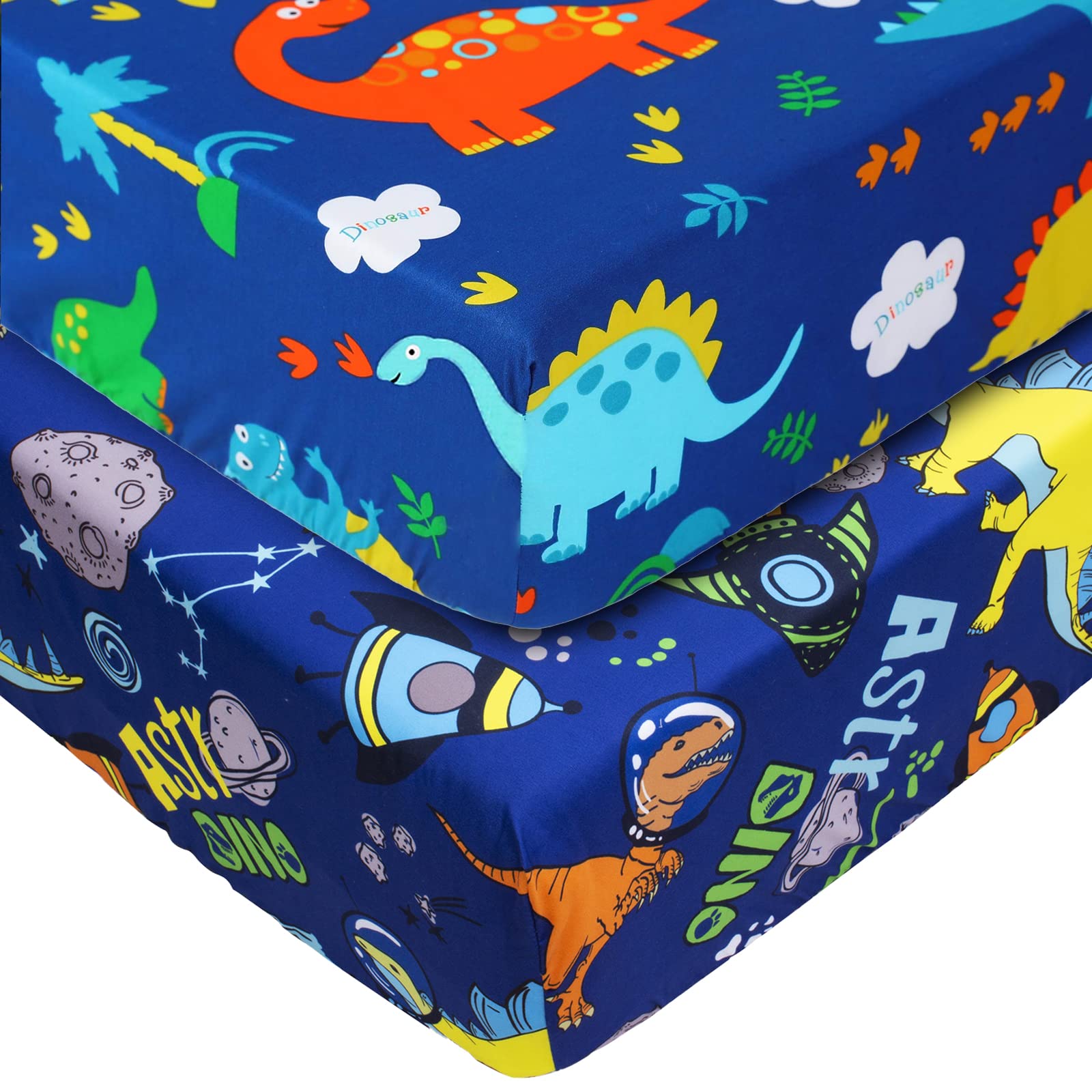UOMNY Crib Sheets for Boys Girls Dinosaur Crib Sheet Set for Standard Crib Mattress 2 Pack Baby Sheet for Crib Soft Breathable Mattress Cover 28 x 52 in Blue Dinosaur
