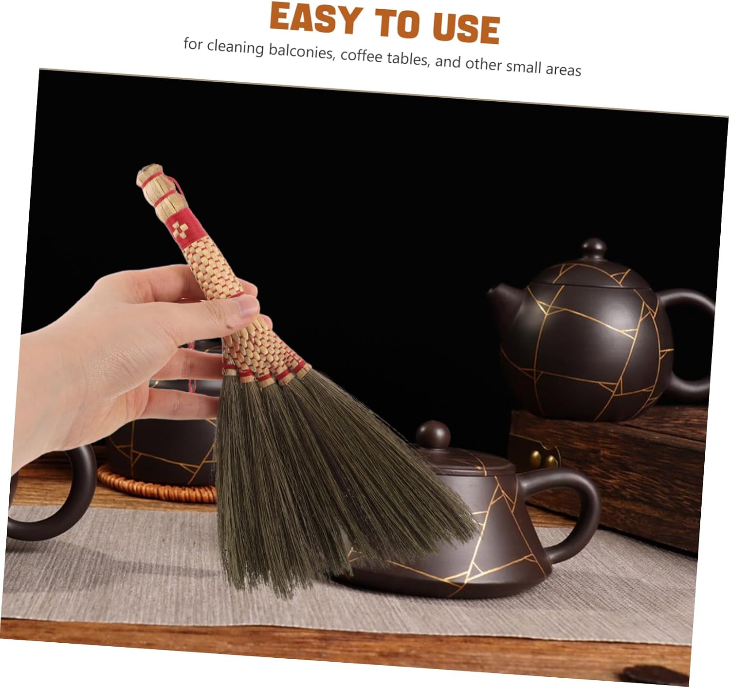 Cabilock Small Handheld Broom Brush Hand Broom Soft Bristle Dusting Brush Mini Desk