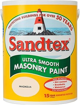 Sandtex Masonry Paint 5 Litres Ultra Smooth Brickwork White Amazon Co Uk Diy Tools