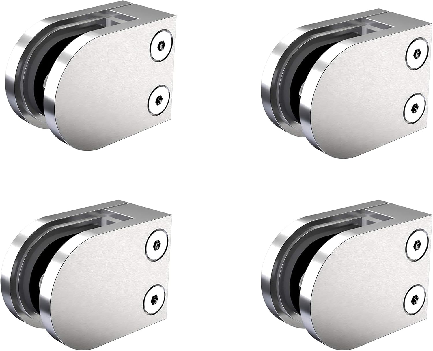 Large Round Glass Clamp for Flat Surface (Stainless Steel 316) Pack