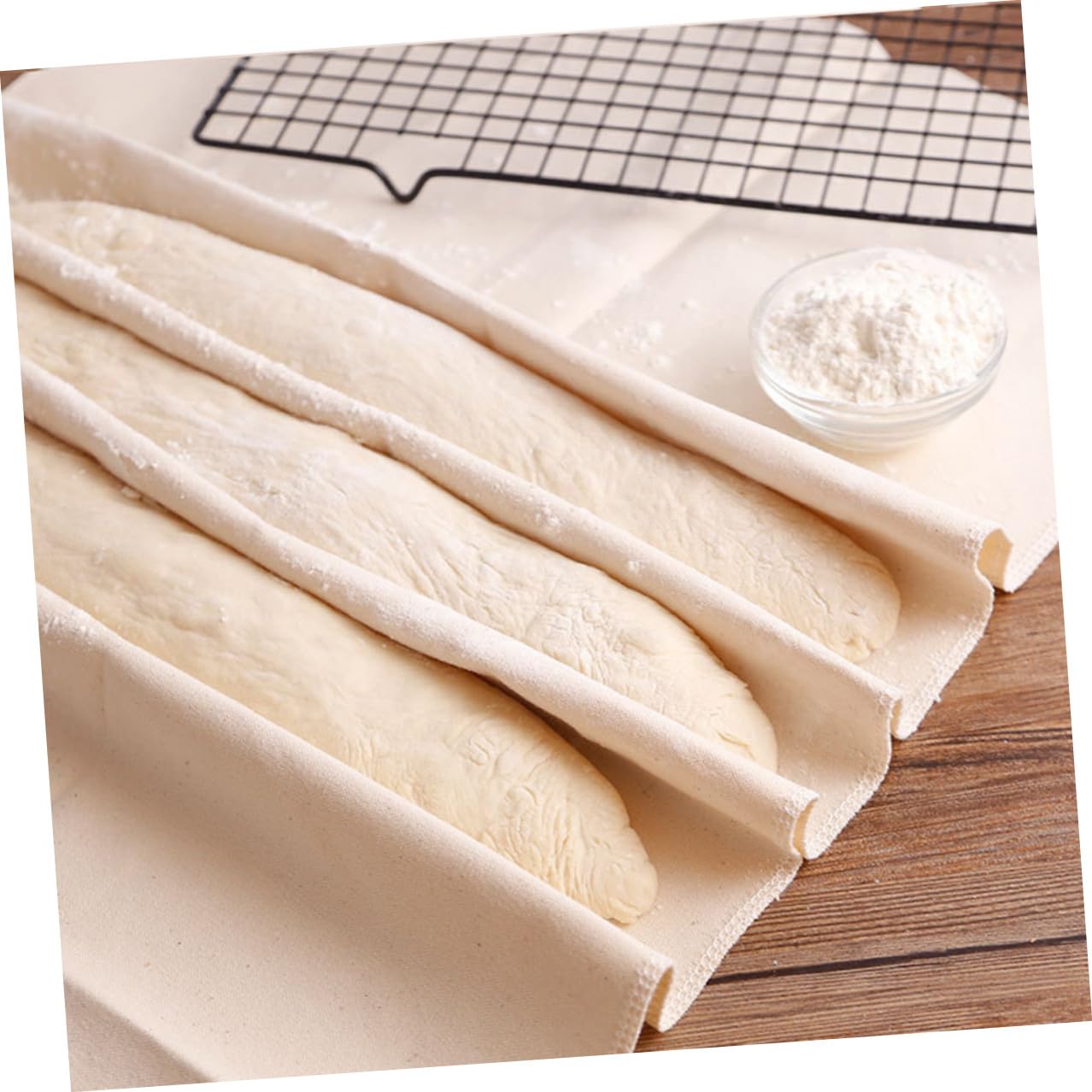 ULTECHNOVO Brotfermentiertes Tuch aus Baumwolle zum Backen 150x60cm Große Größe Beige Backzubehör Leicht zu Verwenden für Teig und Gebäck