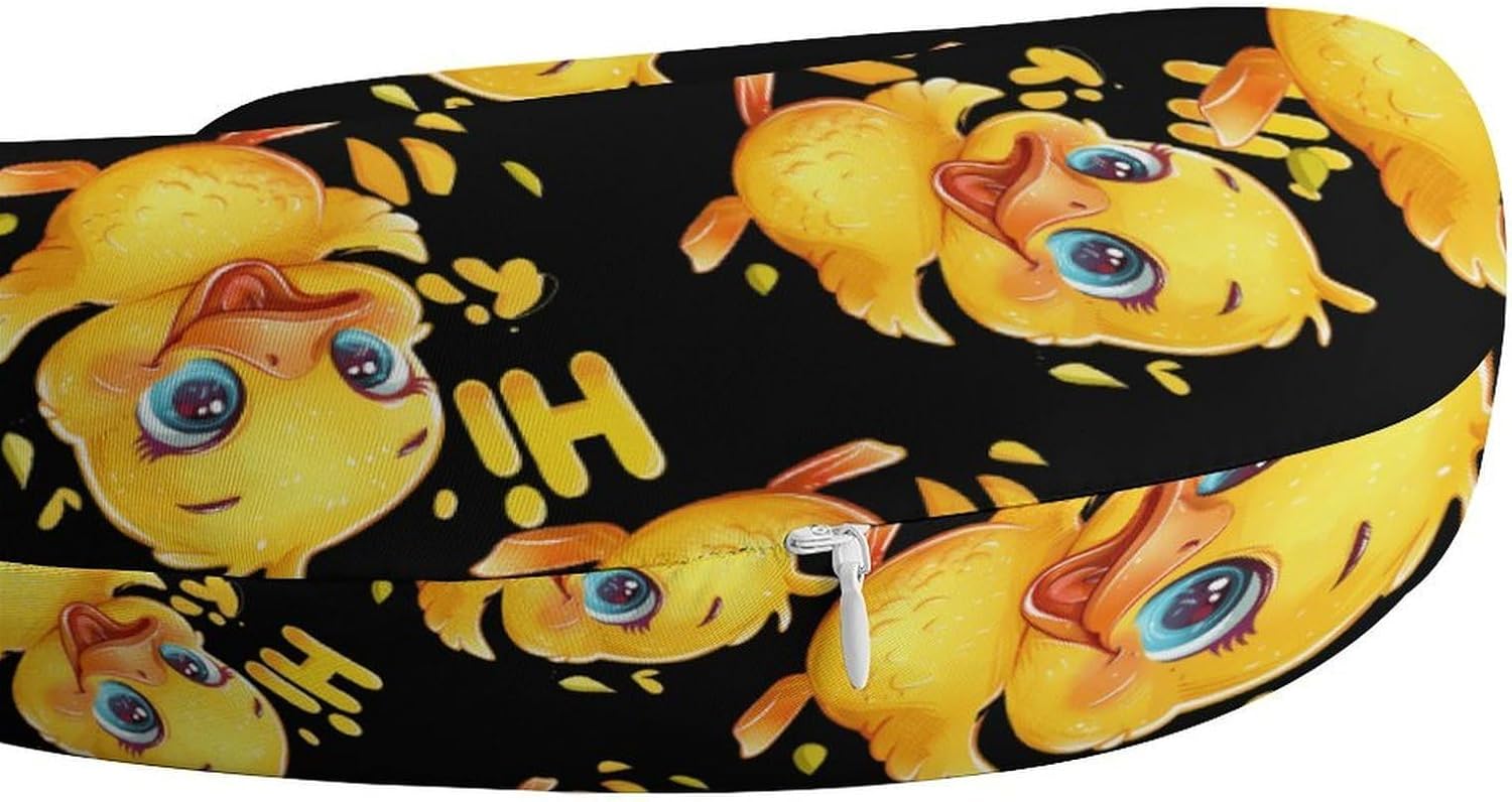 Hi Yellow Duck Travel Pillow U Shape Neck Pillow Washable Pillowcase for Sleeping Chair
