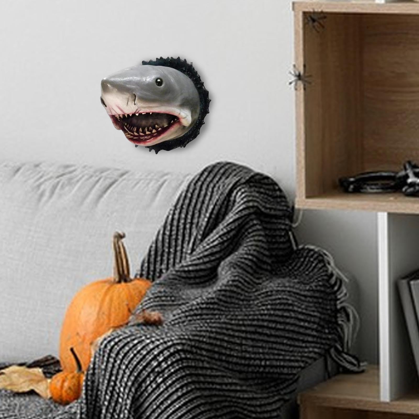 Amazon.co.jp: サメの壁トロフィー彫刻、リアルなサメの装飾、怖いサメ