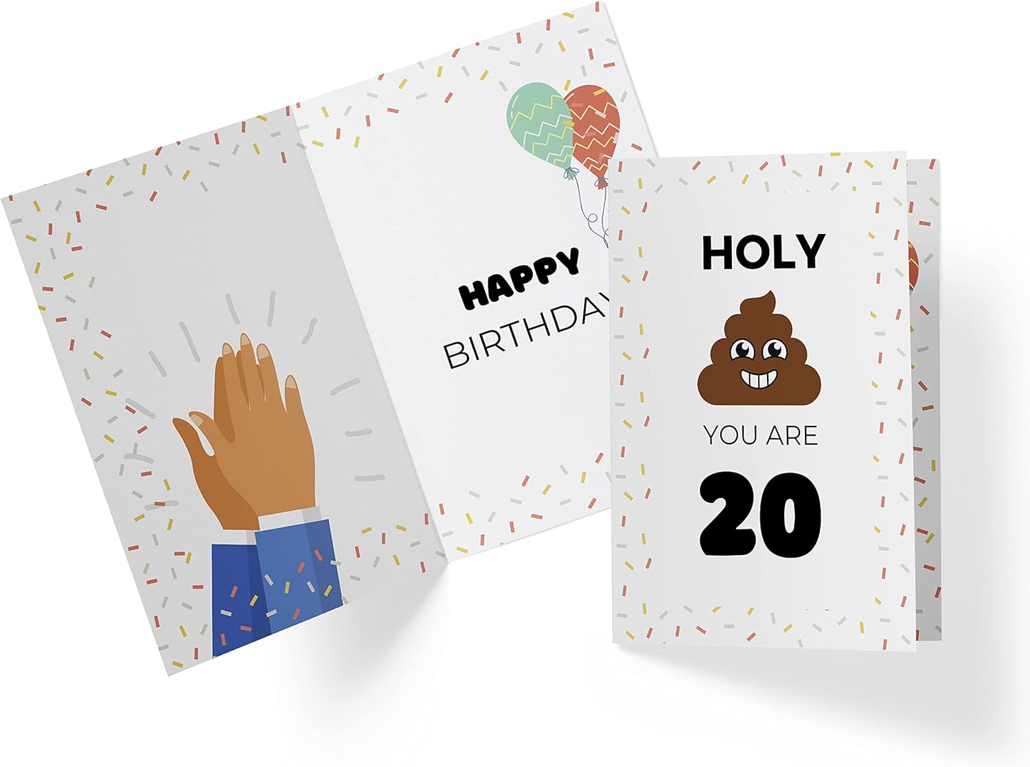 Karto Funny 20th Birthday Card for Men Women - Large 5.5x8.5 inch 20 Years Old Birthday Cards for Him Her - Brown - Image 2