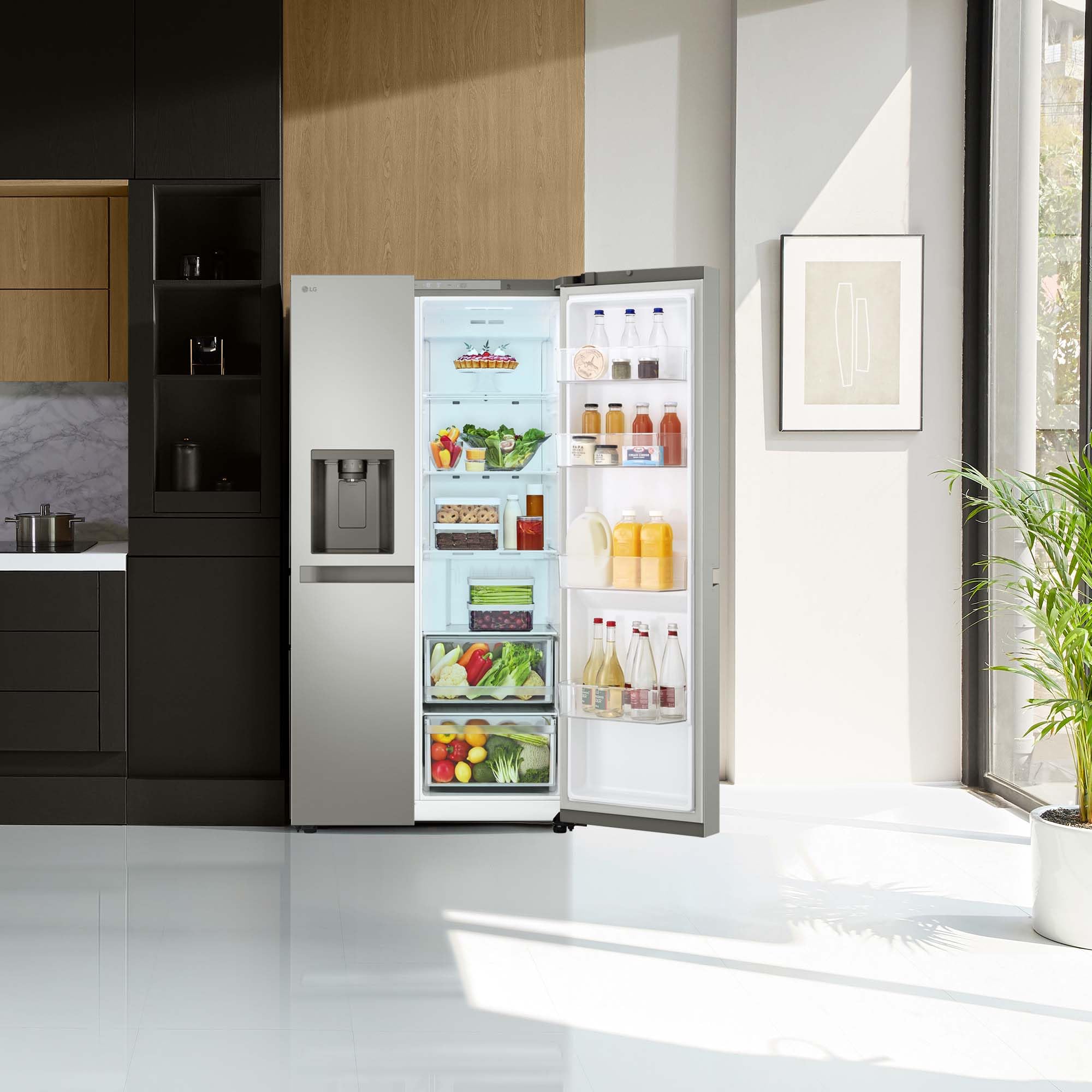 LG GSLC40PYPE - Frigorífico Side by Side, Serie 400, Clasificación E, 641 L, Inox Anihuellas