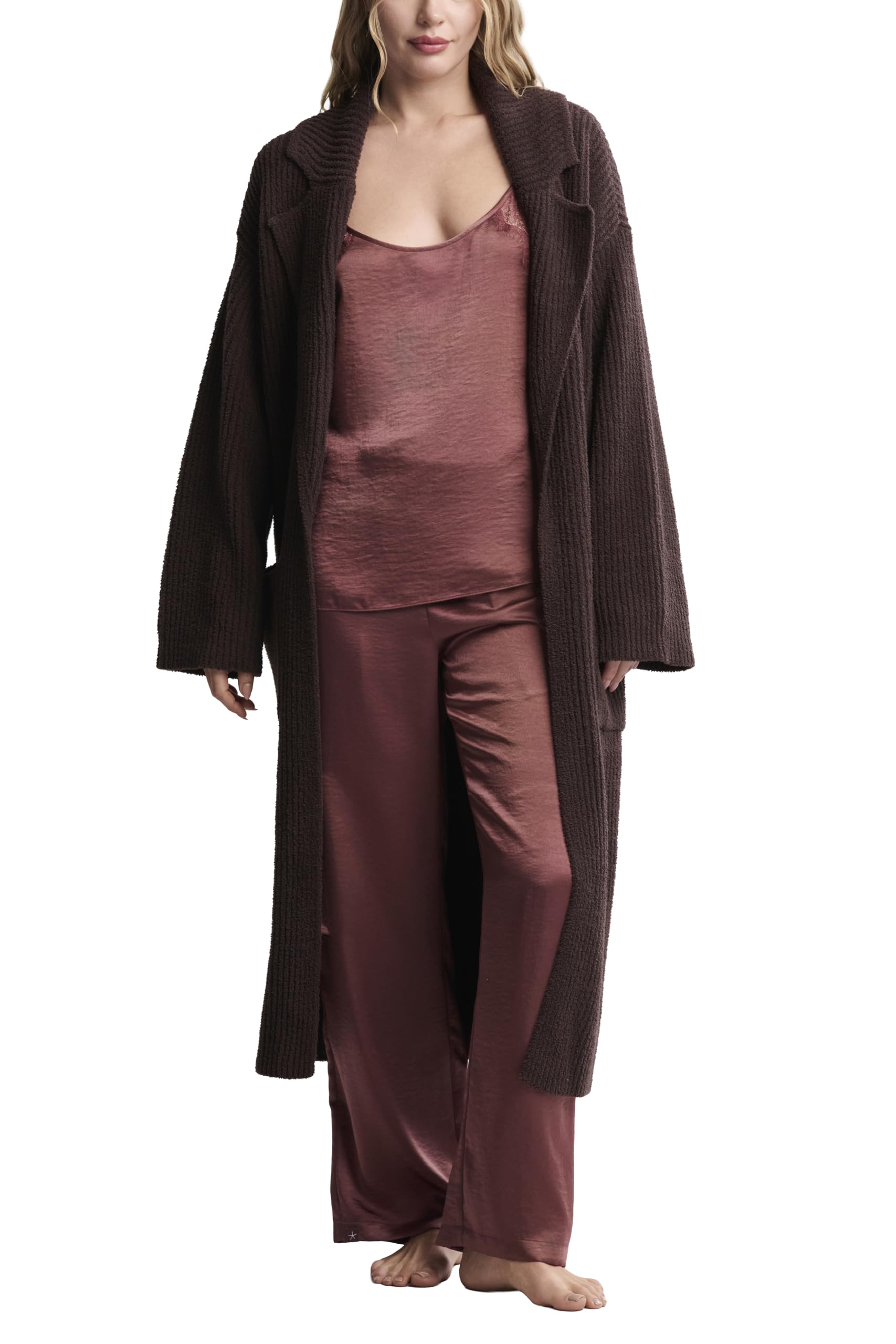 Barefoot Dreams womens Cozychic Cotton Rib Long Coat