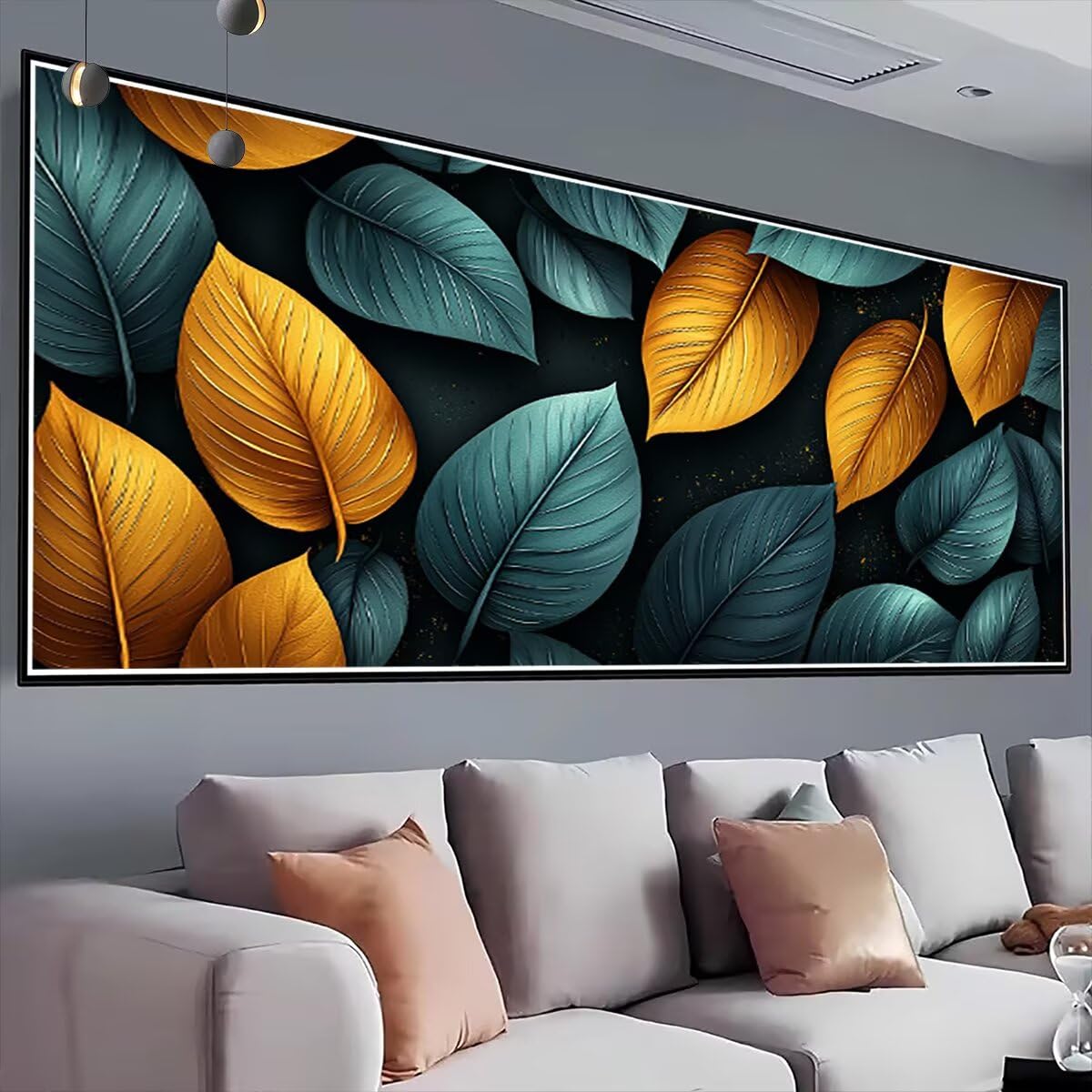 Nowoczesne malowanie diamentowe, liście diamentowe malarstwo duży rozmiar 220 x 100 cm, DIY kryształowy diament sztuka dla dorosłych, diamentowe malowanie dżetów haft rzemiosło zestaw do dekoracji