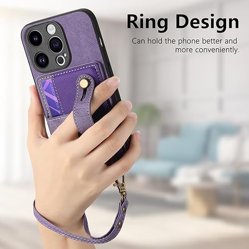 Miniatura 5 de Asuwish Funda de teléfono para iPhone 15 Pro de 6.1 pulgadas con protector de pantalla de vidrio templado, soporte delgado, soporte para tarjeta de