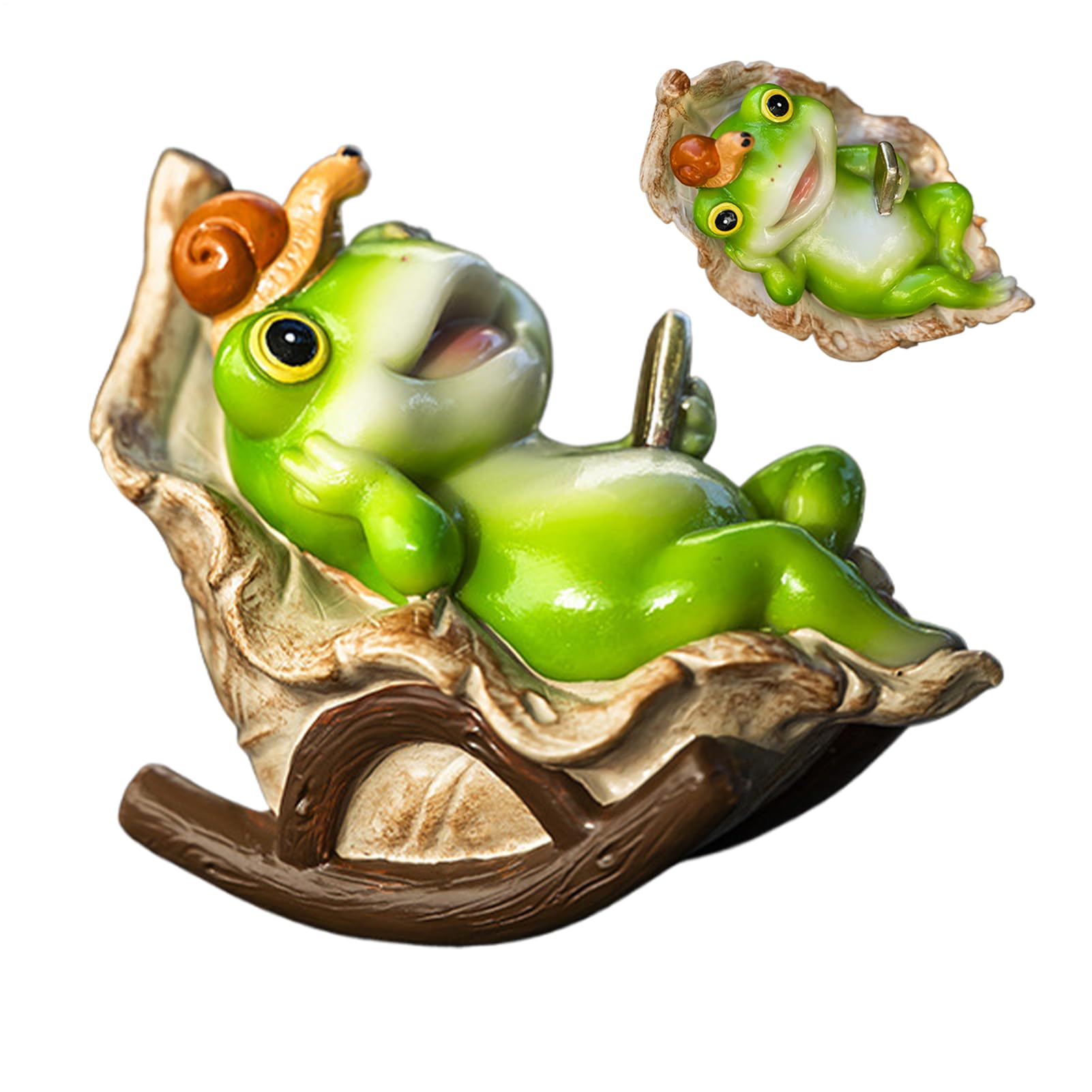 Figurine de décoration de printemps grenouille pour cour extérieure et balcon