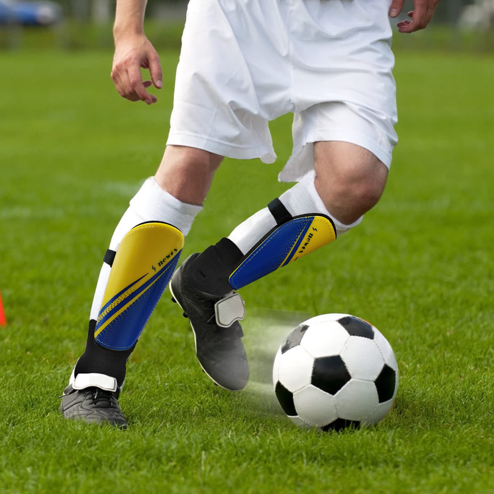 newox Parastinchi da calcio per ragazzi, protezione per bambini dai 3 ai 16 anni