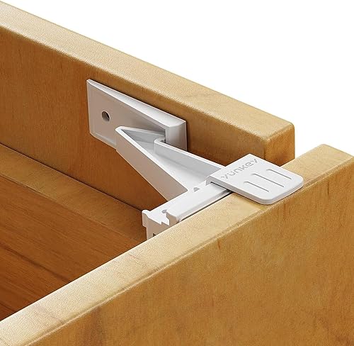 Cerraduras para cajones a prueba de bebés (paquete de 36), cerraduras invisibles de seguridad para bebés para armarios y cajones, fácil instalación