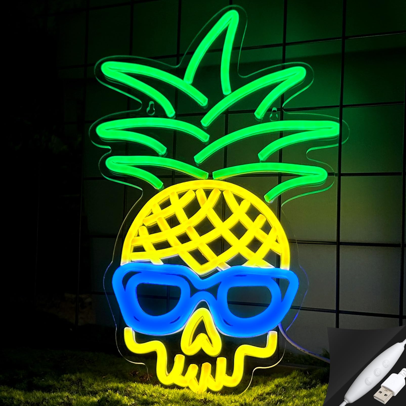 Pineapple Neon Sign for Wall Decor, Pineapple Shaped LED Lamp Art Decoration, Dimmable LED Neon Lights for Bedroom Party Supplies Game Room Man Cave, Gaming Wall Deocr, Birthday Gifts for kids