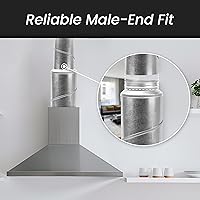 Vista 3 de Repa Market Reductor/aumentador de conductos de acero galvanizado de 8 a 4 pulgadas - Adaptador de tubo de ventilación redondo HVAC y sistemas