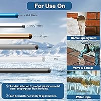 Vista 6 de Cinta térmica de 30 pies para tuberías de agua, protección contra congelación, IP65, impermeable, 7 W/pies, 110 V, cable térmico BDDFOTO