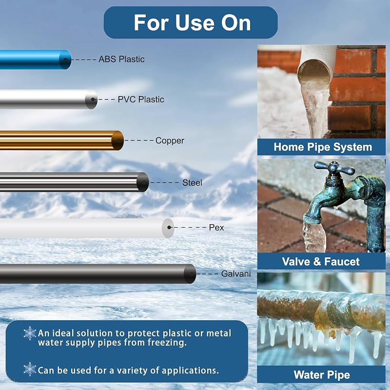 BDDFOTO 25FT Heat Tape for Water Pipe Freeze Protection 8W/FT image 6