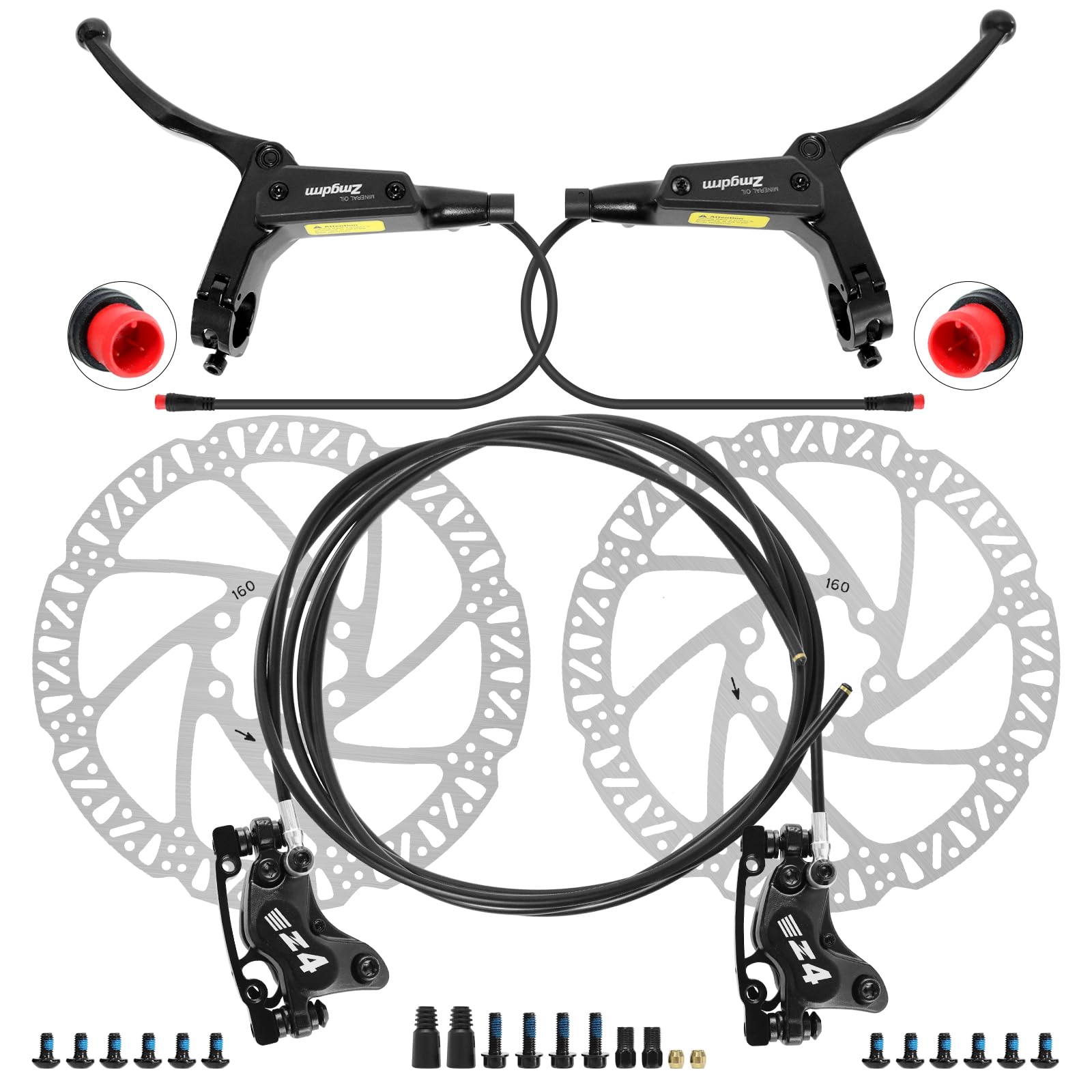 Zmgdrm 4-Piston Hydraulic Disc Brake Set