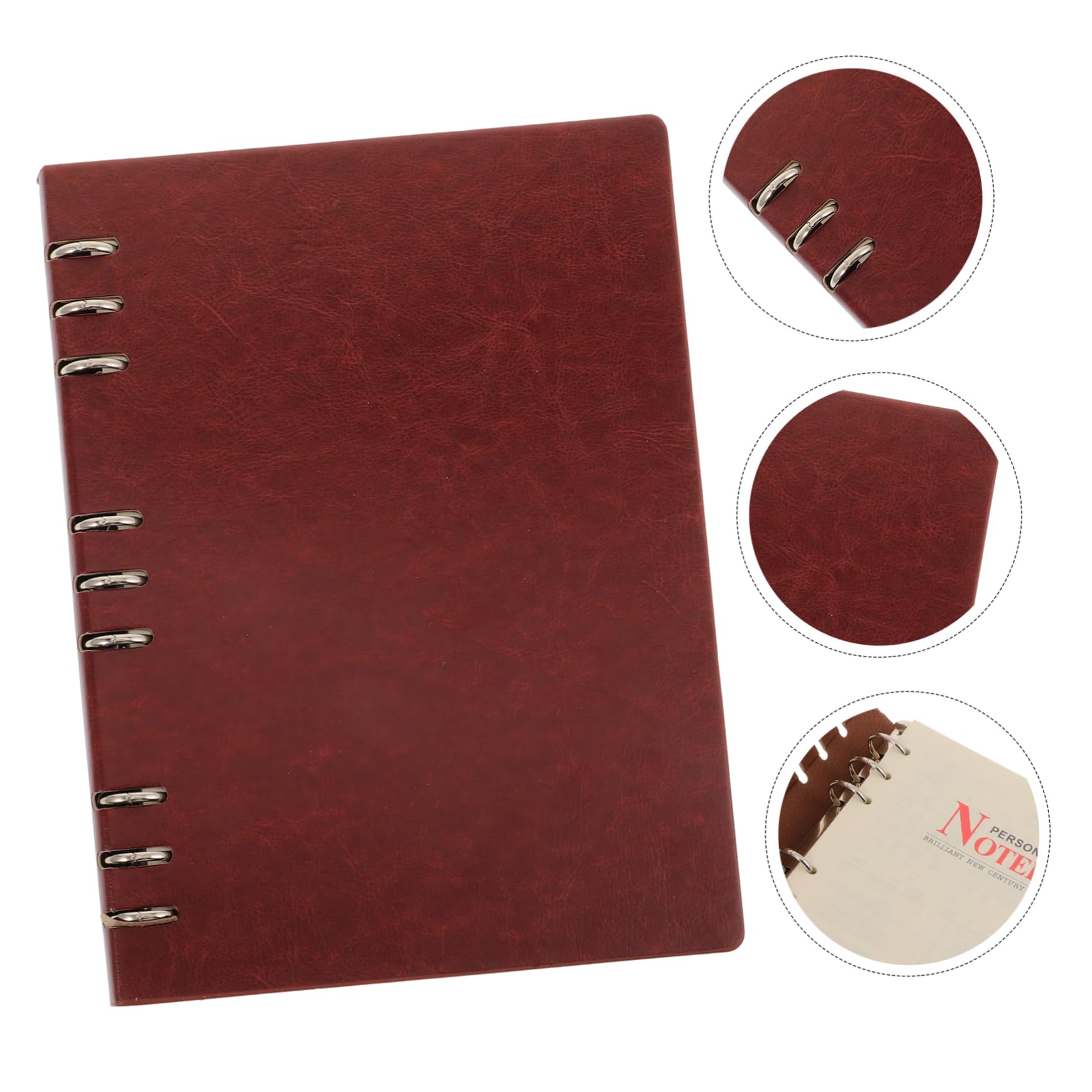 Reliure à Anneaux Cuir Carnets Bloc-notes Mensuel pour Étudiants Agenda Cahier Écriture Léger et Pratique
