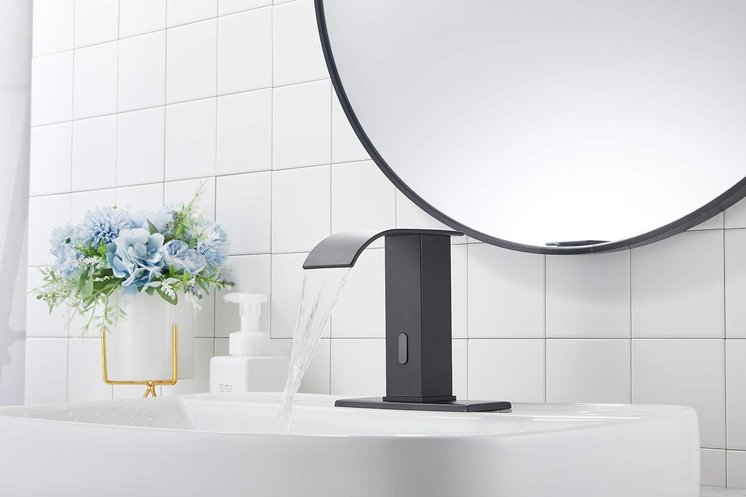Frее Shірріng оƒƒеr GGStudy Automatic Sensor Matte Black Touchless Bathroom Sink Faucet with Hole Cover Plate Vanity Faucets Hands Free Waterfall Bathroom Water Tap with Control Box and Temperature Mixer Authеntіс Crаzу Dеаlѕ GGStudy Automatic Sensor Matte Black Touchless Bathroom Sink Faucet with Hole Cover Plate Vanity Faucets Hands Free Waterfall Bathroom Water Tap with Control Box and Temperature Mixer