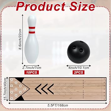 Mini Bowling Set, Indoor & Outdoor Home Bowling Set, Bowling Alley Set with Lane, Bowling Pins & Ball Set