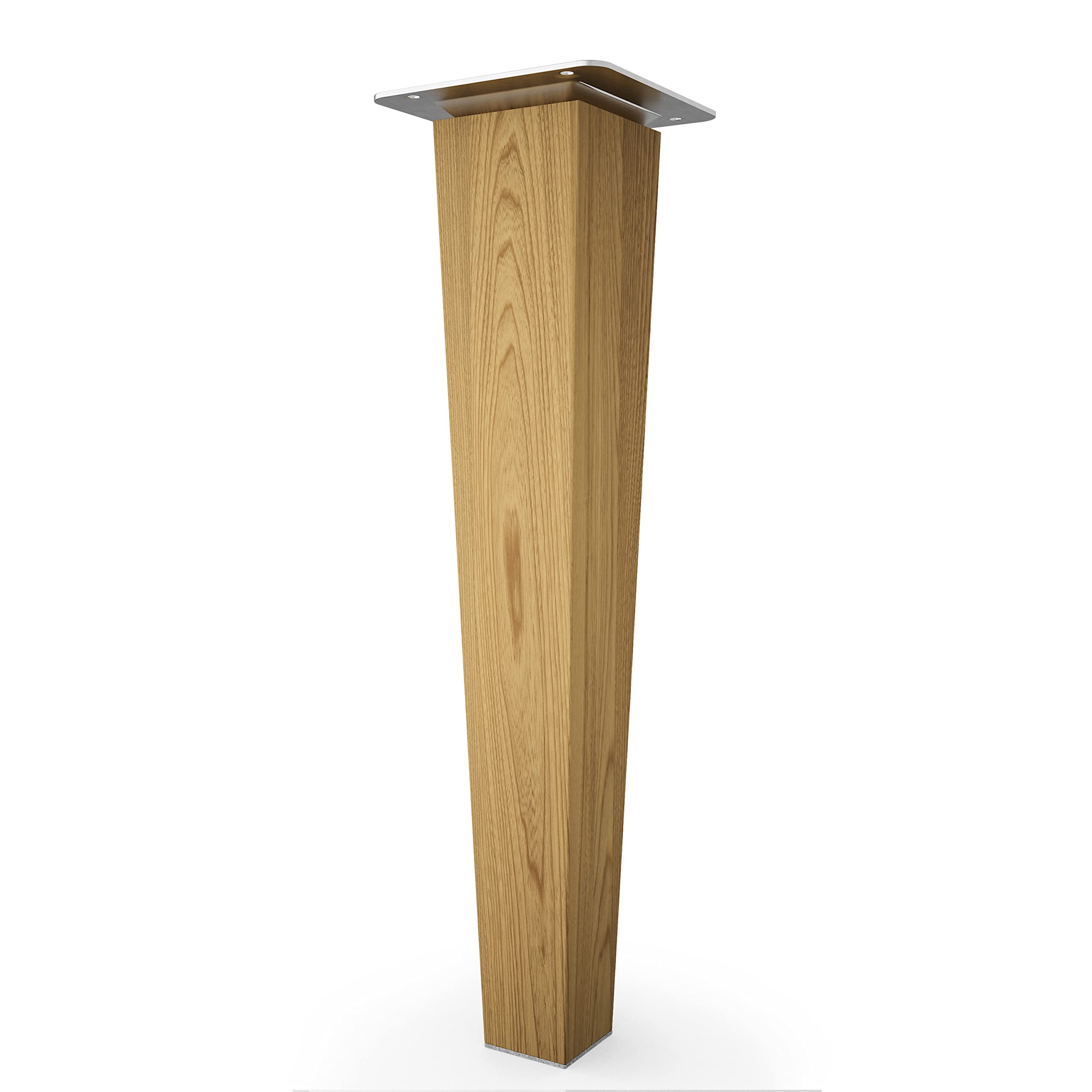 Sossai® Wooden furniture feet - Clif Square, Natural Wood, 25 cm | oak - oil - Image 2