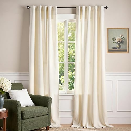 Miniatura 13 de Lazzzyt Cortinas de terciopelo para sala de estar gris, juego de 2 paneles de lujo suaves, cortinas con aislamiento térmico de 96 pulgadas de largo,