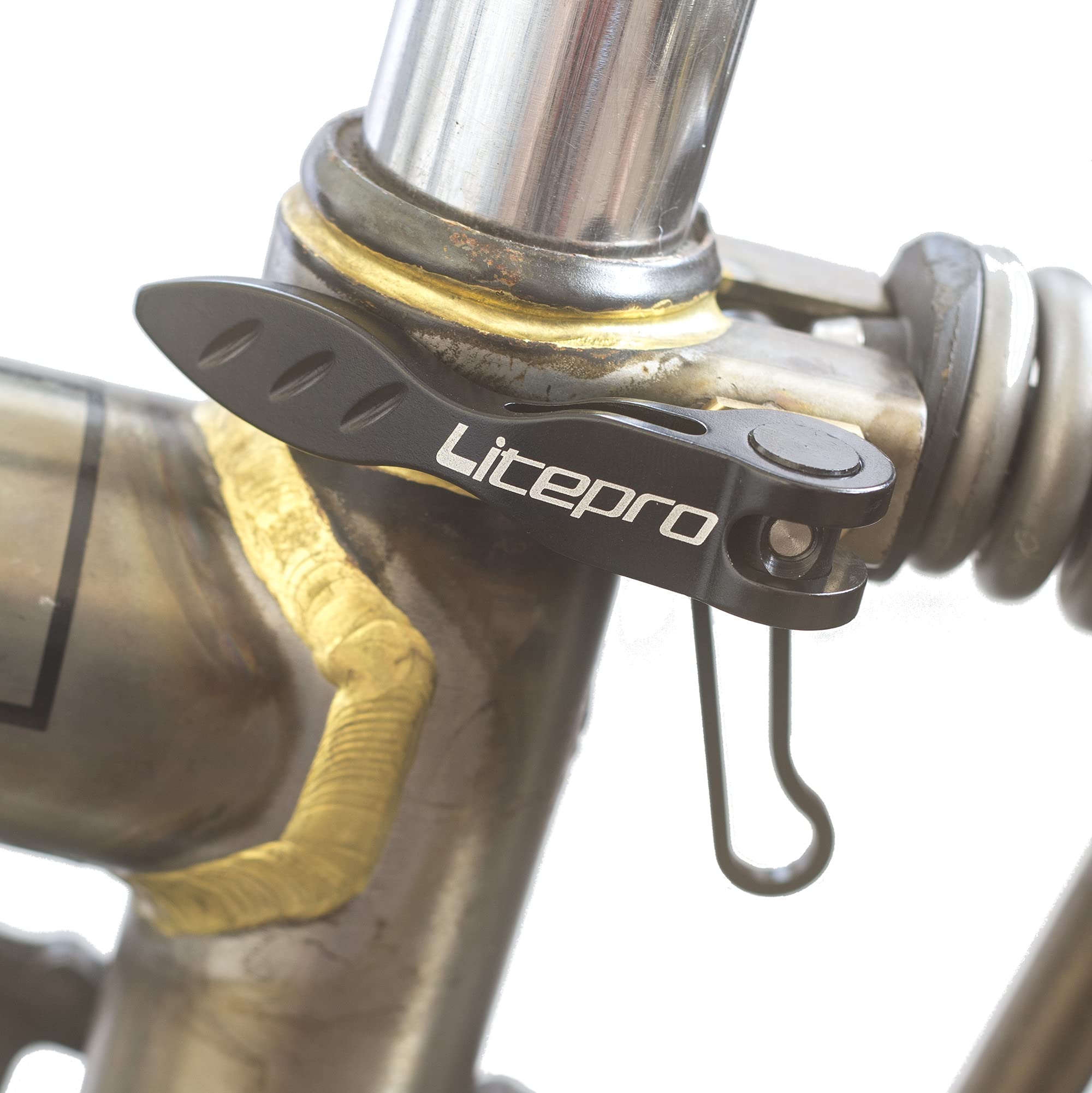 Collier de serrage de tige de selle en aluminium noir compatible Brompton