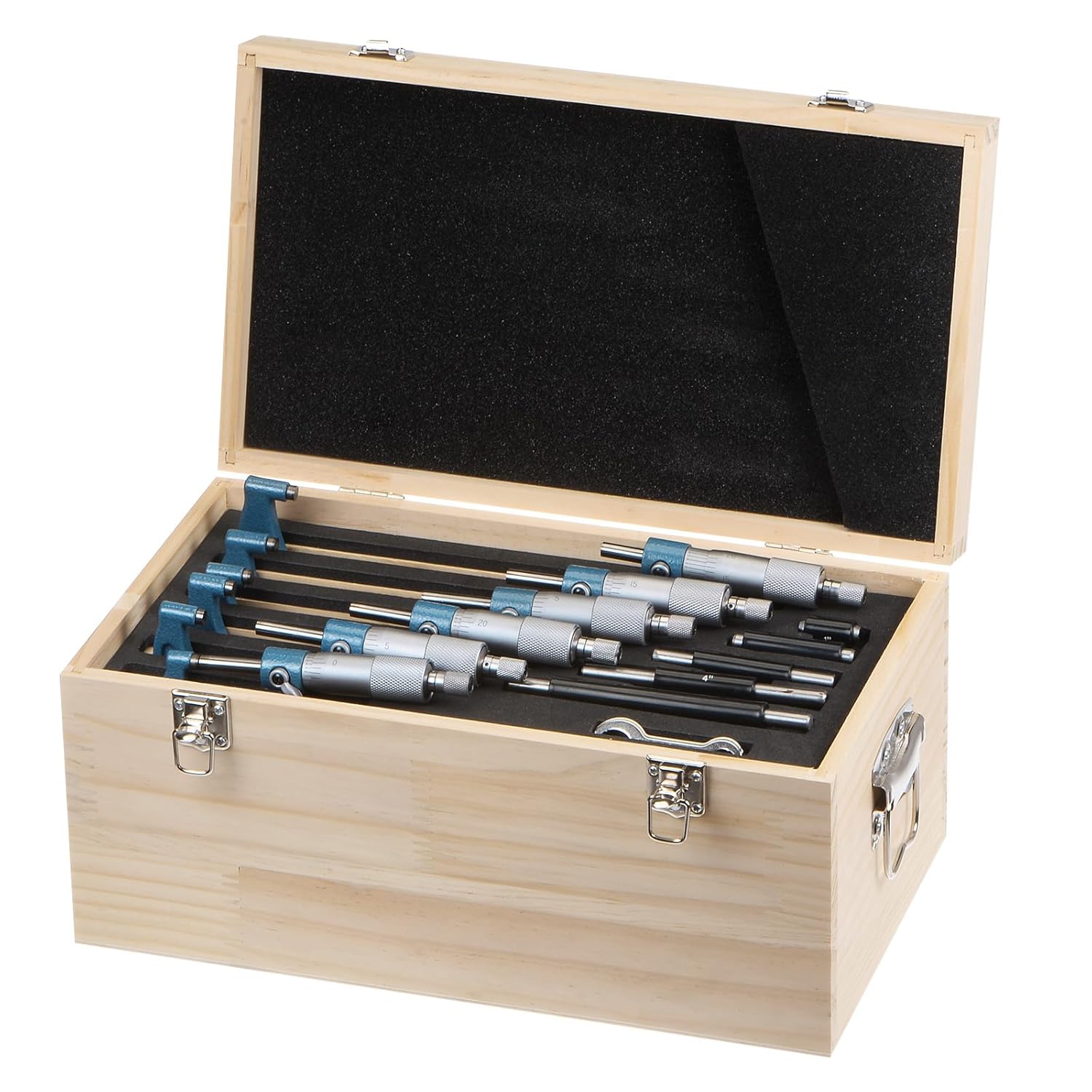 HARFINGTON Outside Micrometer 0-1" 1"-2" 2"-3" 3"-4" 4"-5" 5"-6" Measuring Tool 0.0001" Graduation 6in1 Set