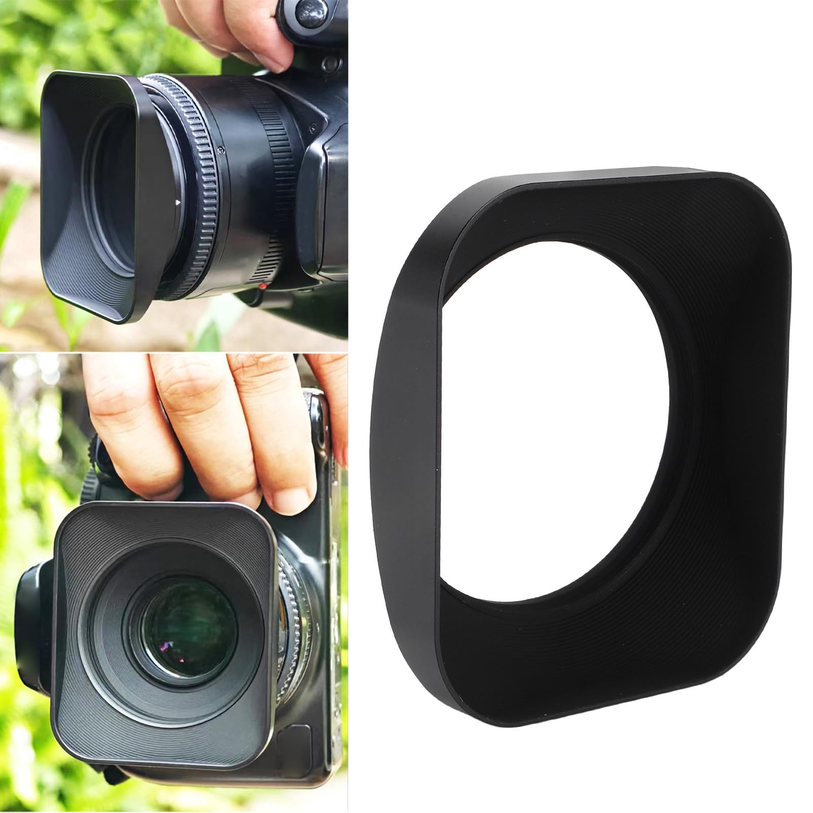 Eujgoov Paraluce Quadrato in Metallo, Paraluce in Lega di Alluminio, Protezione per Obiettivo da 62 Mm per Fotografia con Fotocamera DSLR