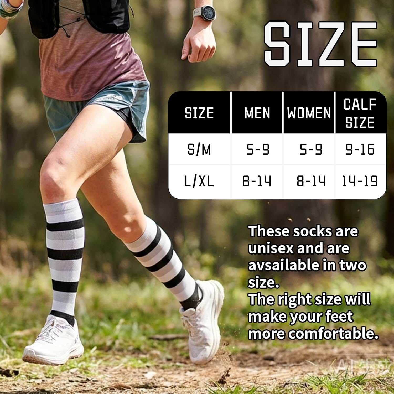 6 Pairs Compression Socks for Women & Men –, Ideal for Running, Cycling, Sports & Everyday Comfort