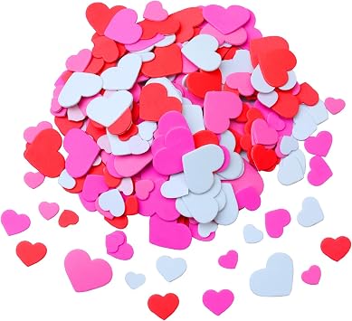 Cooraby 600 Pieces Heart Foam Stickers Self-Adhesive Heart Shaped Craft Stickers for Valentines Day, Wedding Decoration or Card Making