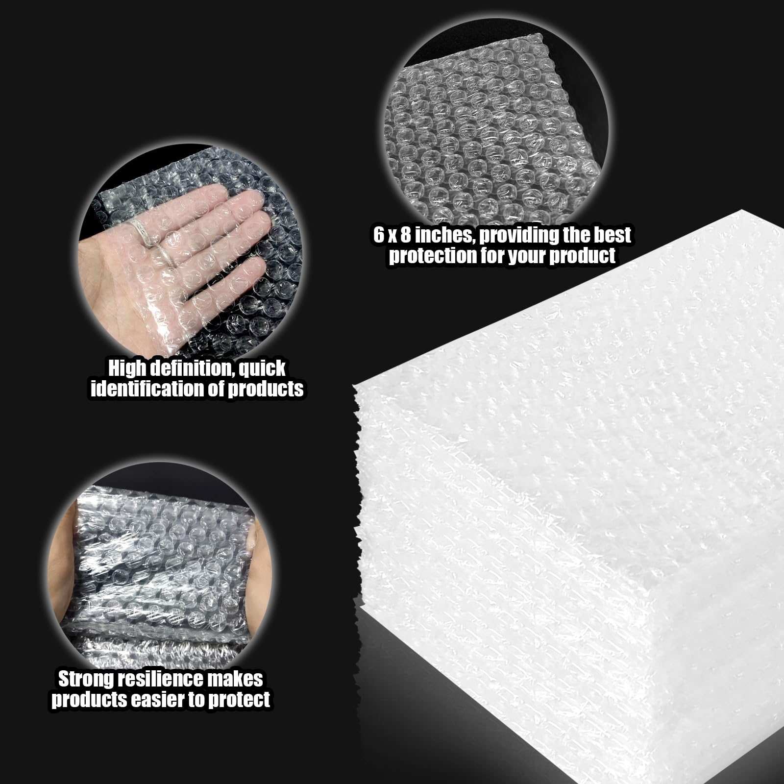 50 bolsas de plástico de burbujas, bolsas transparentes de 15,2 x 20,3 cm, materiales de embalaje para artículos frágiles, mangas de burbujas para embalaje y envío