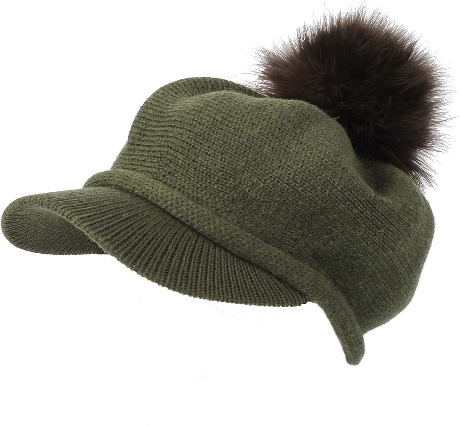 WITHMOONS Wool Knit Visor Pom Beanie Hat Baseball Watch Cap DWR1135