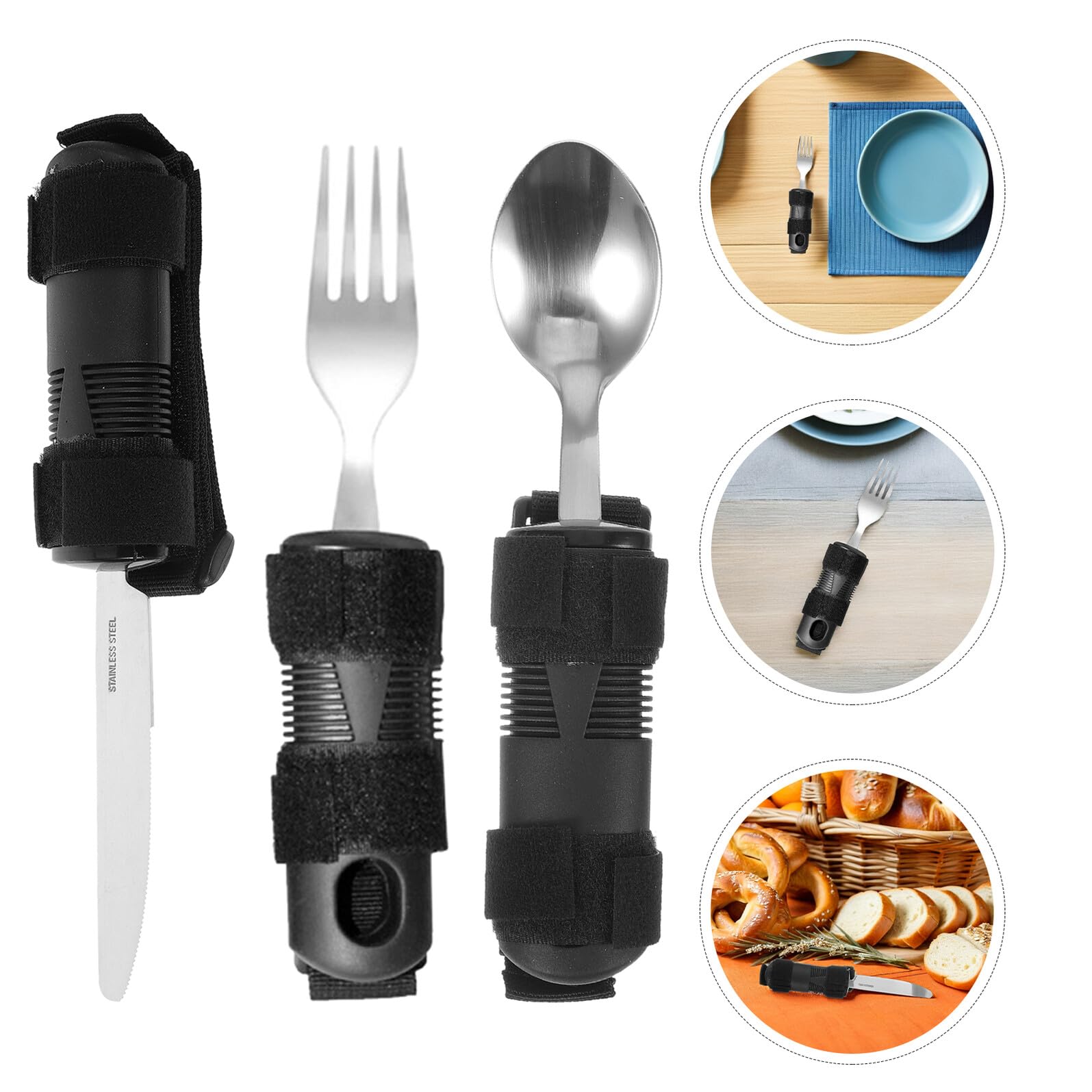 PLAFOPE Utensilios Adaptables Para Personas Mayores Con Temblores Cuchara Tenedor Cubiertos Adaptados Utensilios Para Movilidad Limitada De Las Manos Cuchara Antitemblores