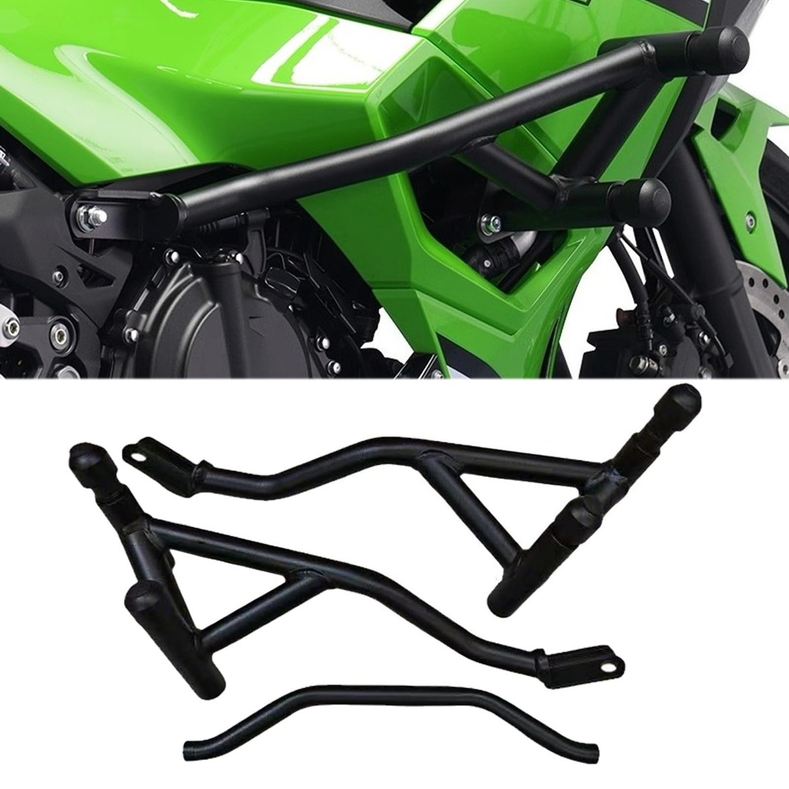 For NINJA 500 ninja500 2024 2025 accessories bumper motorcycle carbon steel anti-collision bar frame engine protector bumper protector engine
