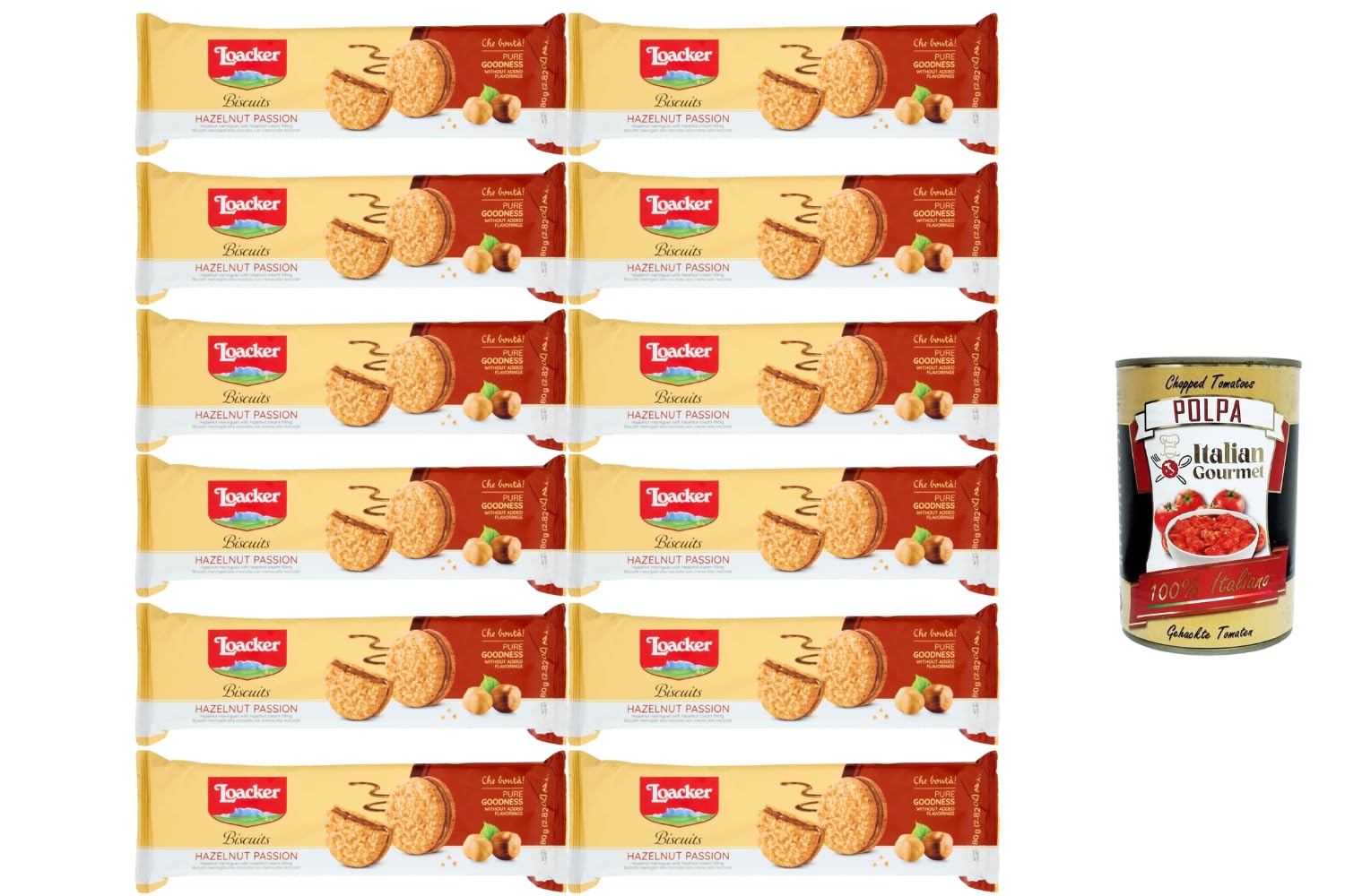 Italian Gourmet Loacker Haselnuss Kekse 12x80g 960g mit Haselnusscreme