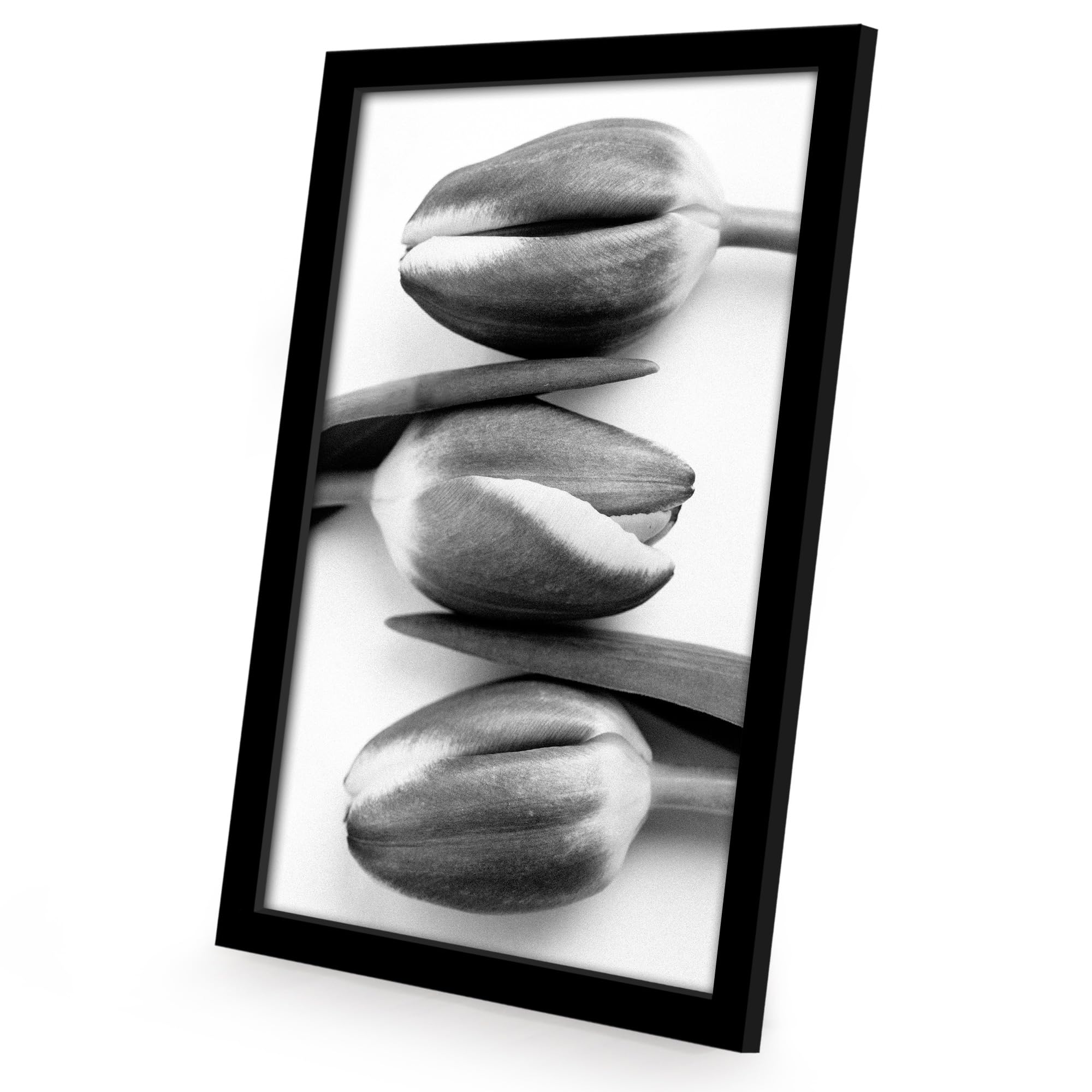 Americanflat Marcos de Fotos de 30x40 cm en Negro - 12 Unidades - Marcos de Galería 40x30 cm con Cubierta de Plástico Resistente Pulido y Ganchos para Colgar - para Fotos Pared