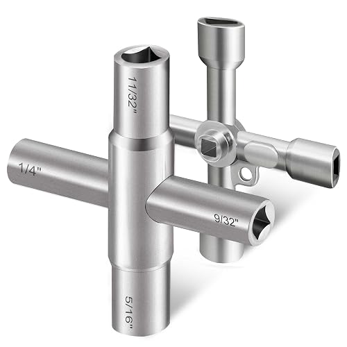 2Pc. 4 Way Sillcock Key Set, Utilities Key, Multi-functional Water