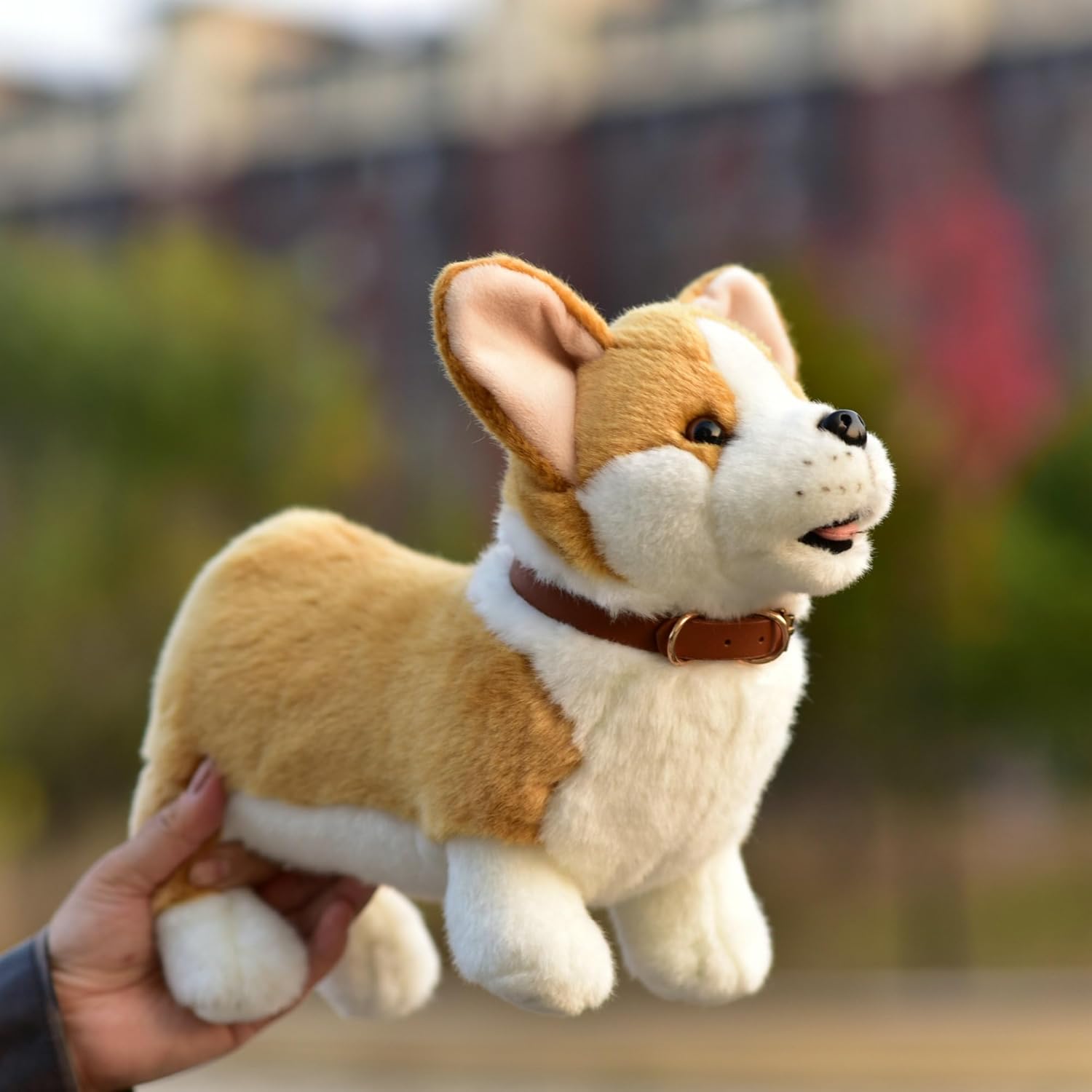 Simulated Corgi Dog Plush Toy Realistic Dog Doll Children's with Aluminum Wire on Four Limbs can Stand Firmly on the Table