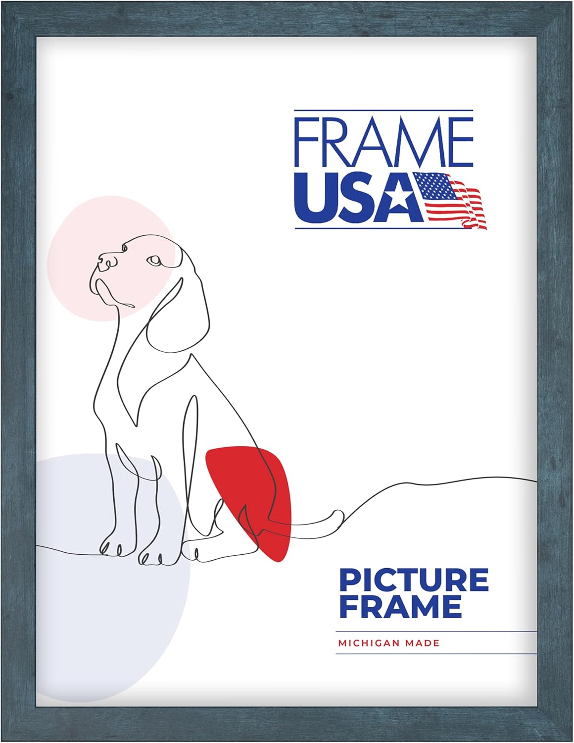 Frame USA 4x5 Picture Frame, Blue, Rustic Series, Wall Hanging Frame with High Clarity Glass