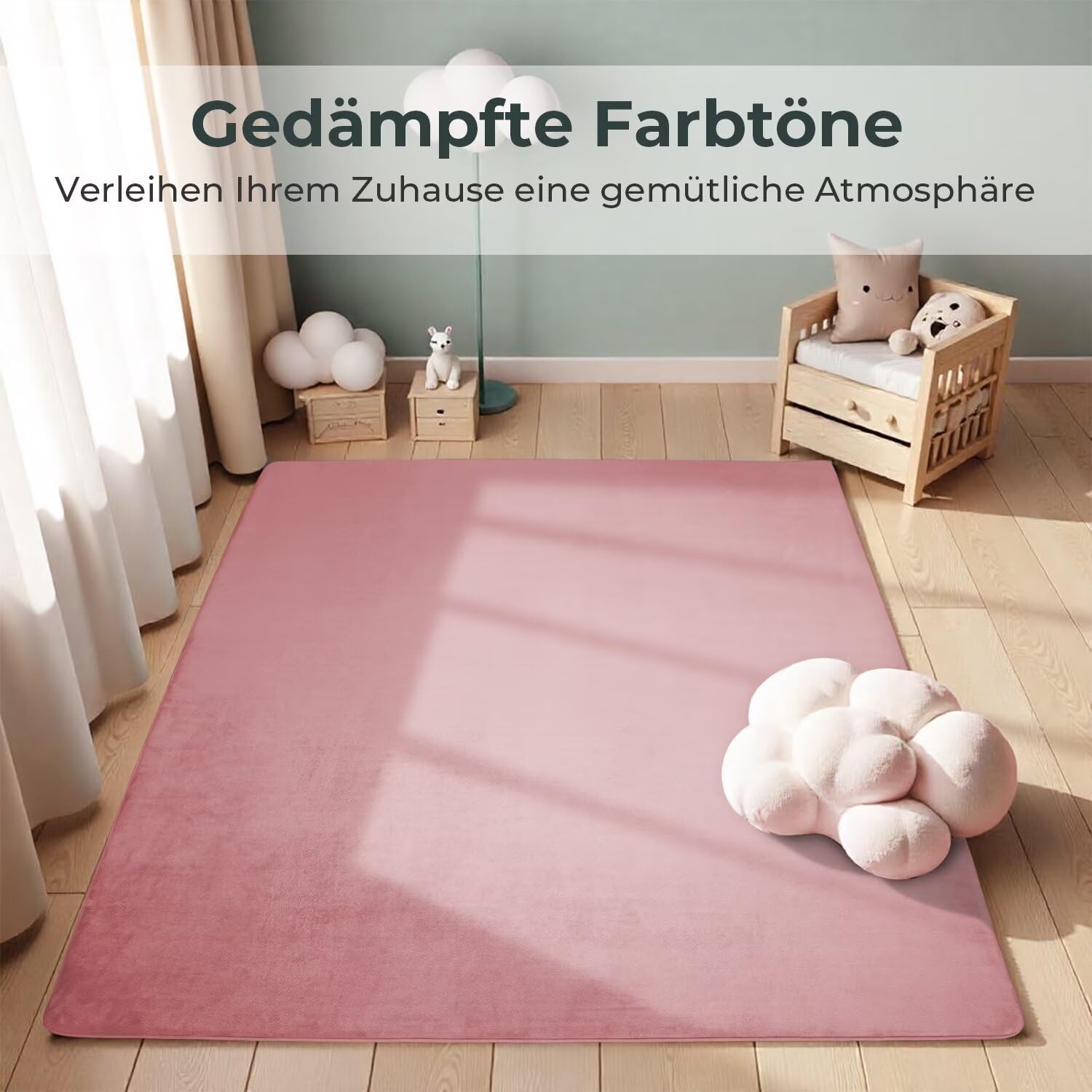 Krabbelmatte für Baby, 120×120×3CM Kinderteppich, rutschfest, | Weicher, Dicker Kinderteppich, Baby-Krabbelmatte, Rutschfester Untergrund, Schutz beim Spielen, Geeignet für Mädchen & Jungen