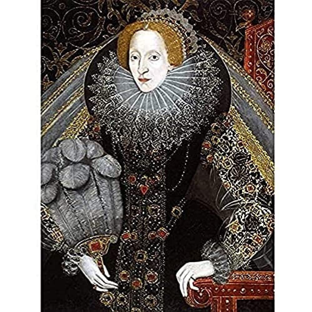 Queen Elizabeth I England Portrait Painting Royal Historic Art Print Canvas Premium Wall Decor Poster Mural