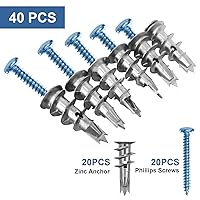 Vista 2 de Kit de anclaje de pared hueca/paneles de yeso autoperforantes de zinc, anclajes de pared resistentes para paneles de yeso