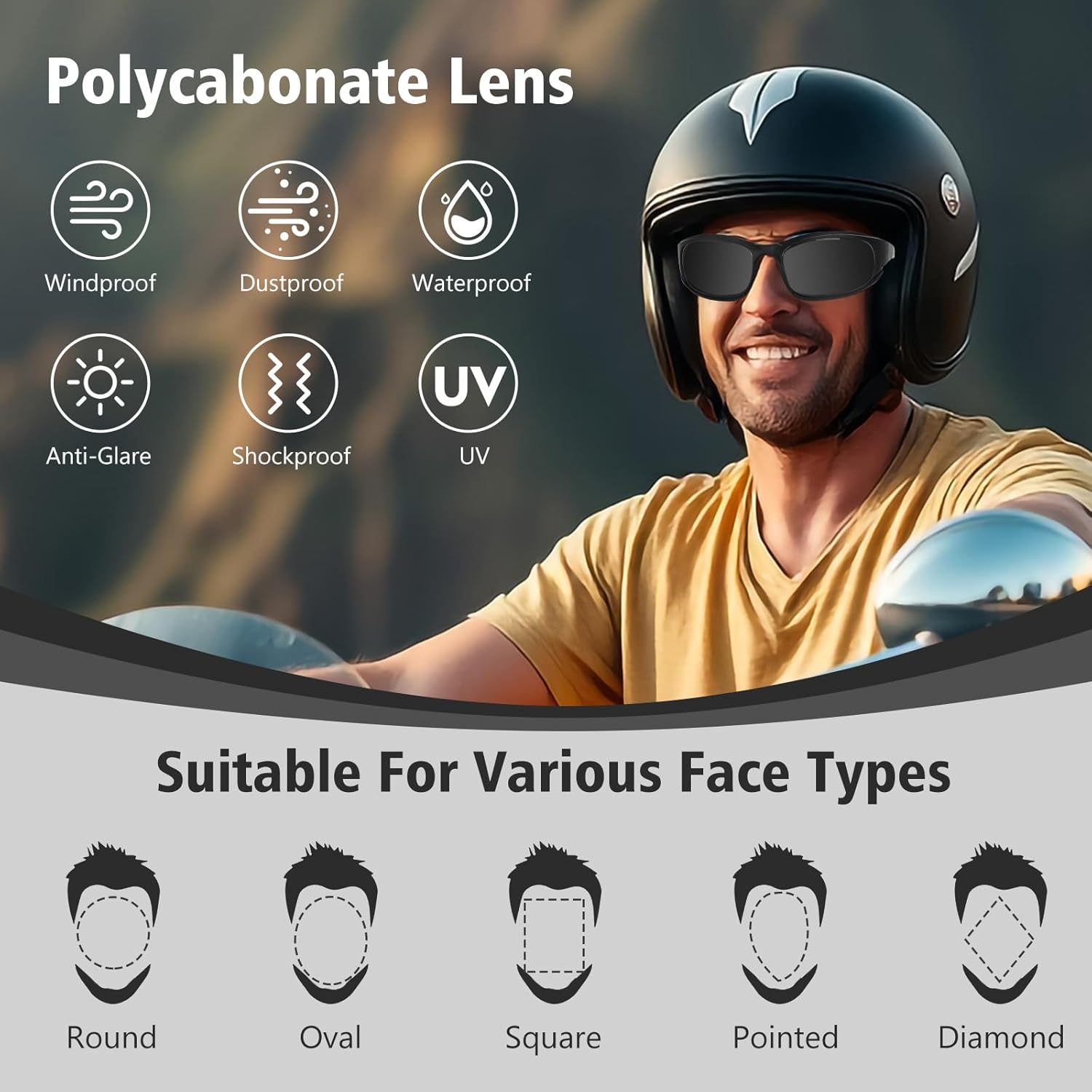 Motorcycle Riding Glasses Motorcycle Goggles Padding Goggles Motorcycle Sunglasses UV Protection Dustproof Windproof - Image 7