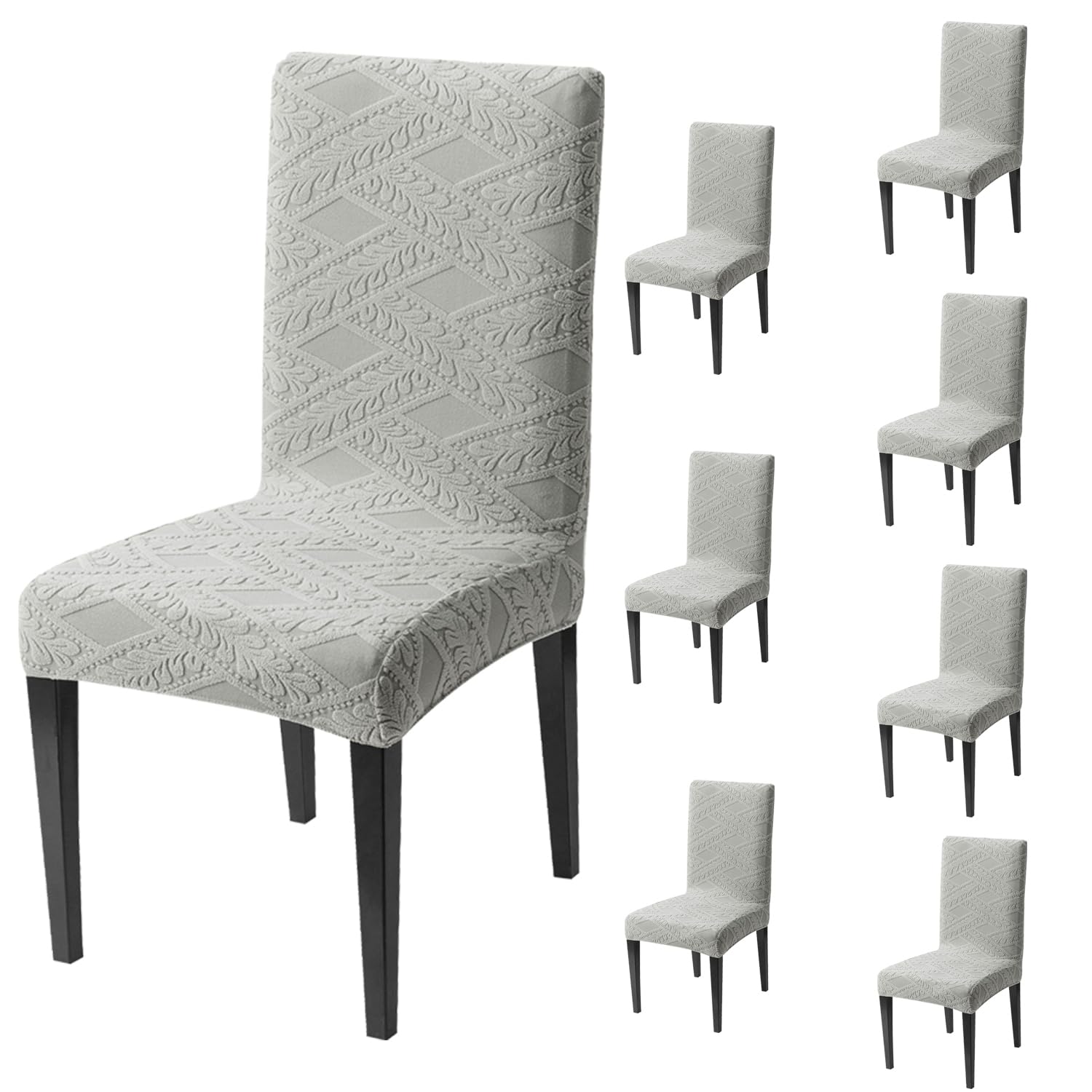 Stretchable Chair Covers - Green Jacquard Dining Covers -19