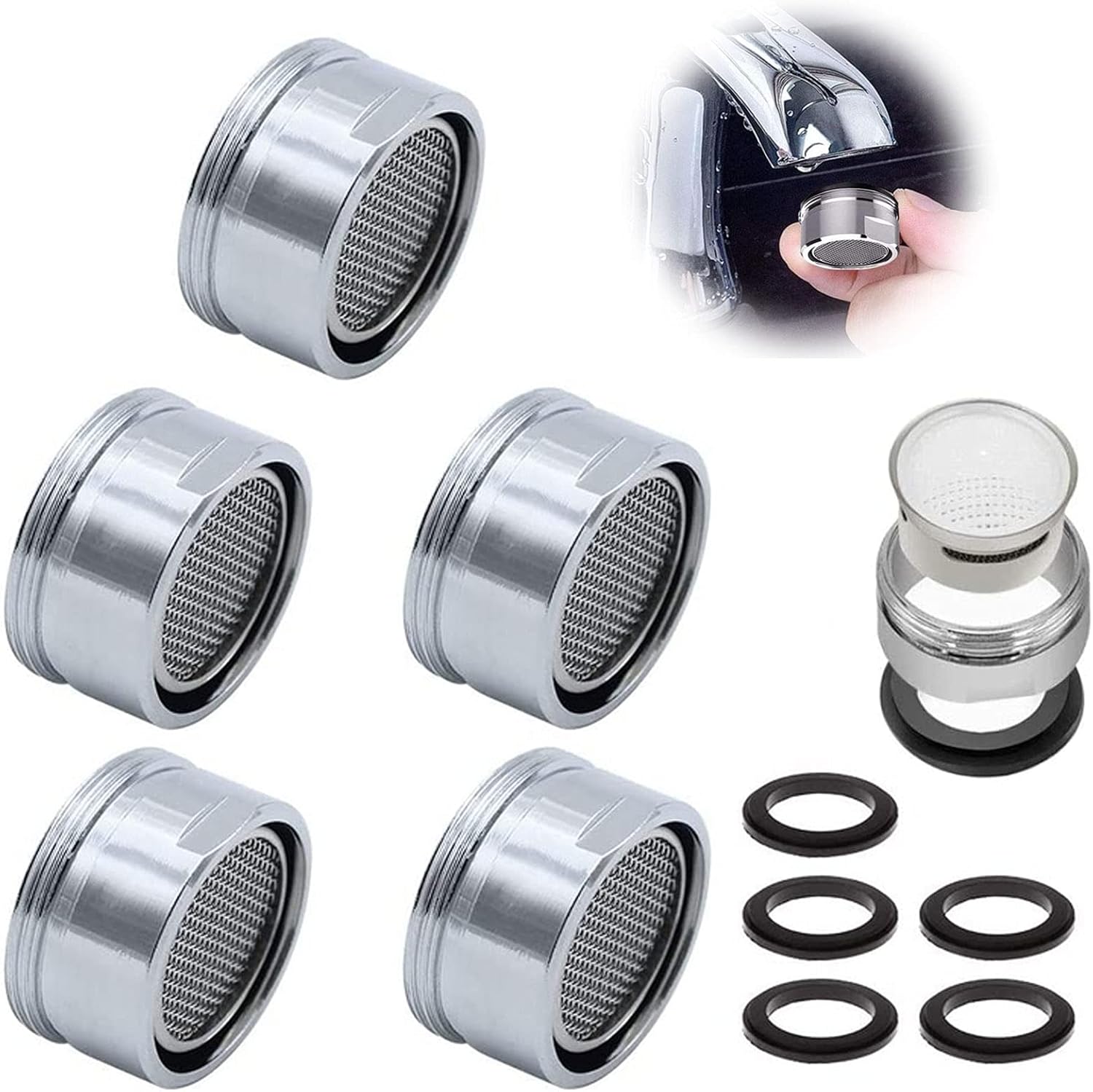 5 Pieces Faucet Filter Insert Tap Tap Faucet Replacement Faucet Filter