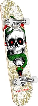 Powell Peralta Mike McGill Skull & Snake Skateboard Complete, White/Metallic Gold, 7.75" x 31.08"
